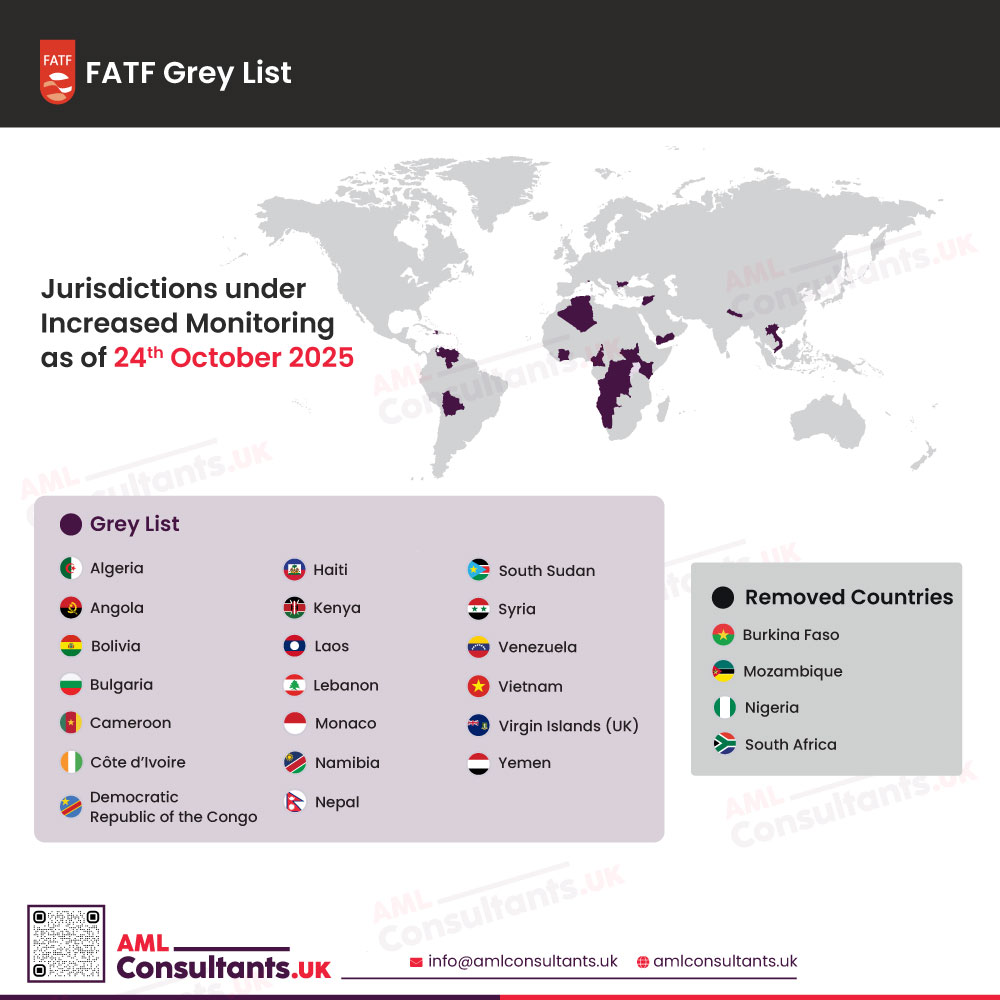 Plenary 2025 FATF grey list changes: South Africa, Nigeria, Mozambique, Burkina Faso removed